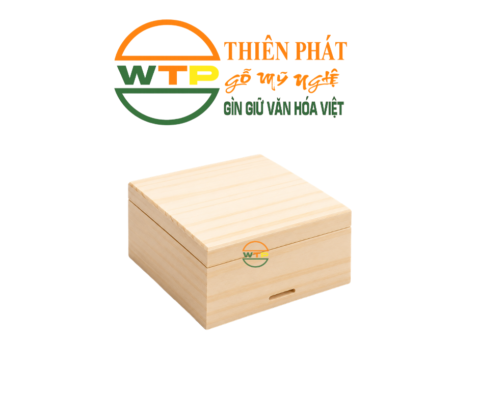 Hộp đựng gỗ thông 20x20x7.5 (cm)